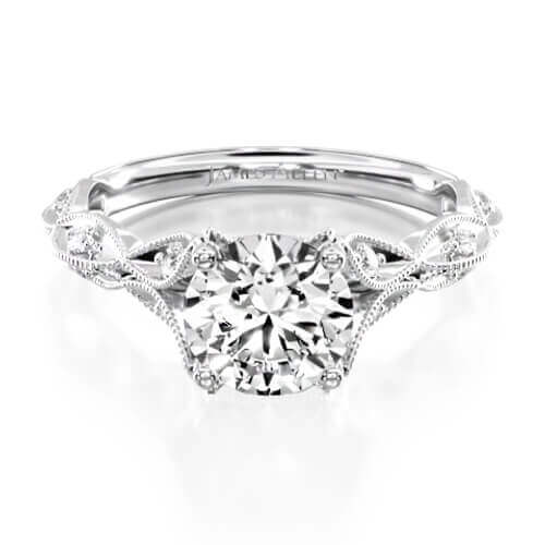 Milgrain Navette Engagement Ring