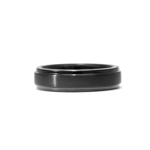 Black Tungsten Carbide 6MM Bright Step Band By TRITON