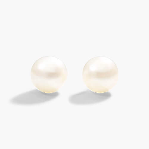 14K White Gold Cultured Freshwater Pearl Birthstone Earrings