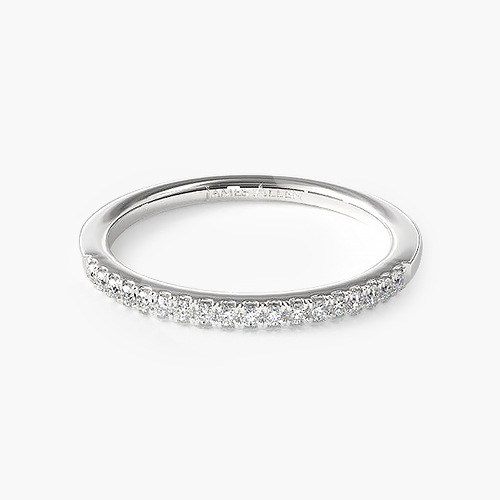 14K White Gold U Pavé Wedding Ring