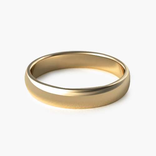 14K Yellow Gold 5mm Slightly Domed Comfort Fit Wedding Ring