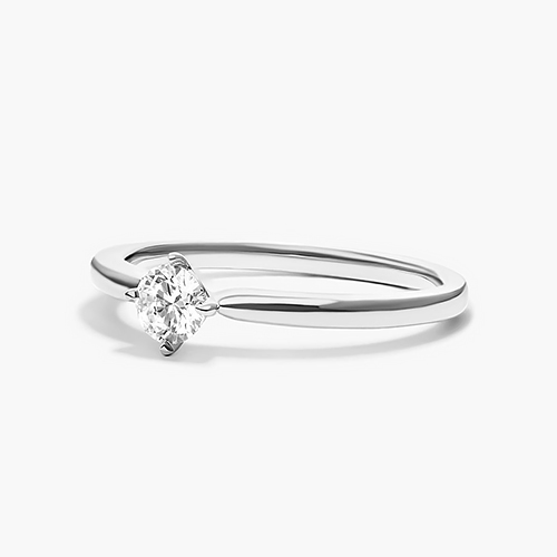 14K White Gold Lab-Created Diamond Solitaire Ring