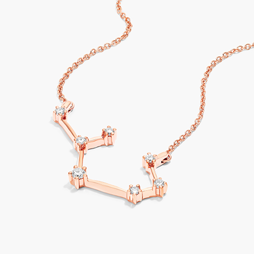 14K Rose Gold Lab-Created Diamond Sagittarius Constellation Necklace