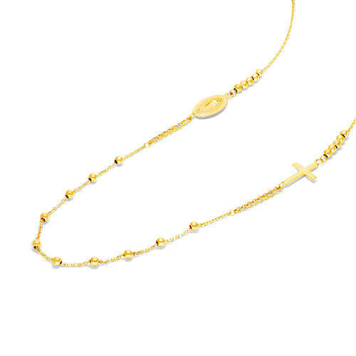 14K Yellow Gold Rosary Necklace