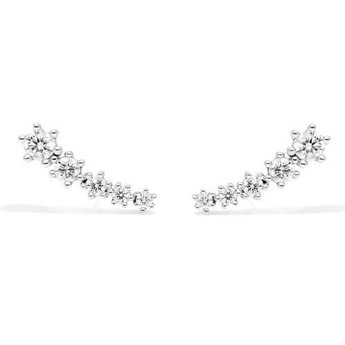 14K White Gold Aura Lab Grown Diamond Climber Earrings