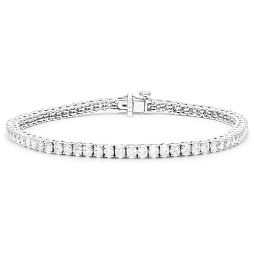 14K White Gold Oval Shape Lab Created Diamond Tennis Bracelet (8.00 CTW - F-G / VS2-SI1)