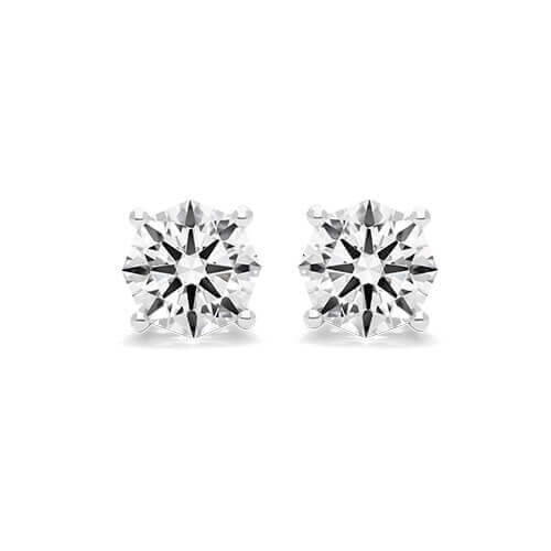 14K White Gold Four Prong Round Brilliant Lab Grown Diamond Stud Earrings (0.25 CTW - F-G / VS2-SI1)