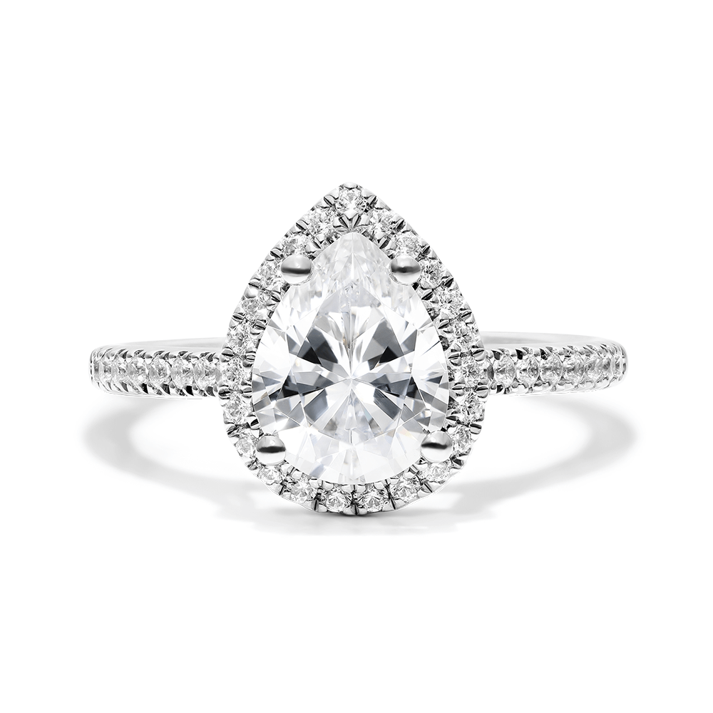 Pear Shaped Halo Engagement Ring