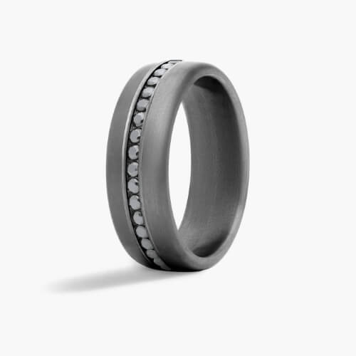 Tantalum Black Diamodn Ring