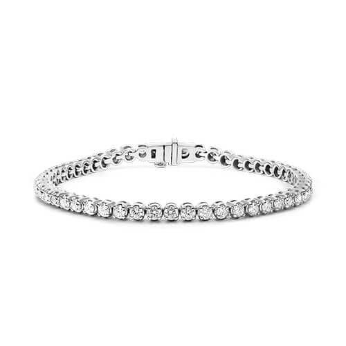 14K White Gold Four Prong Lab Grown Diamond Tennis Bracelet (1.00 CTW - F-G / VS2-SI1)