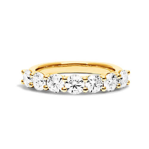 14K Yellow Gold Seven Stone Low Dome Basket Lab Grown Diamond Ring (0.50 CTW - F-G / VS2-SI1)