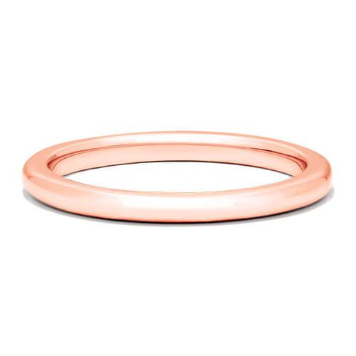 Rose Gold Slightly Rounded Wedding Ring