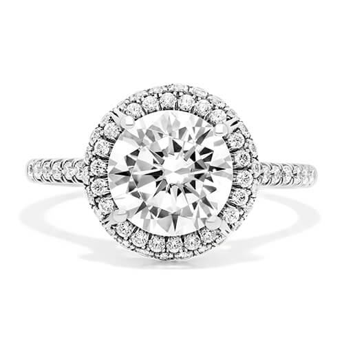 White Gold Grande Falling Edge Halo Engagement Ring