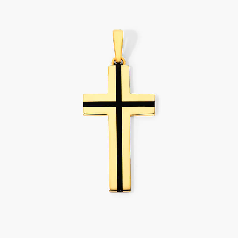 Fancy Black Enamel Accent Cross