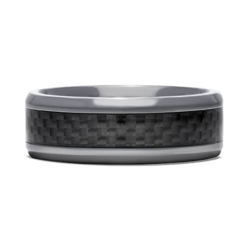 Comfort Fit Carbon Fiber Inlay Design Ring