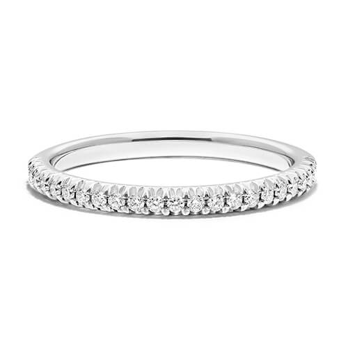 14K White Gold Flush Fit Pavé Wedding Ring