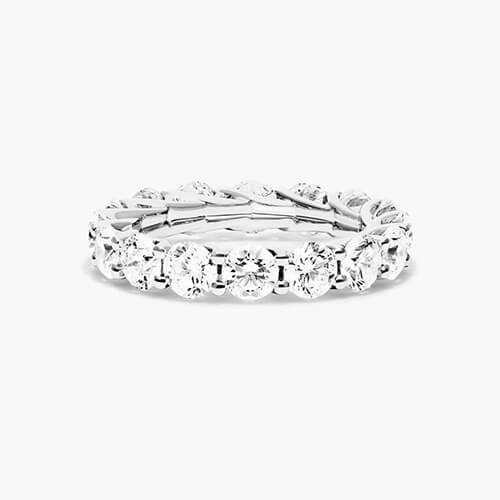 14K White Gold Trellis Diamond Eternity Ring (4 CTW F-G / VS1-VS2)