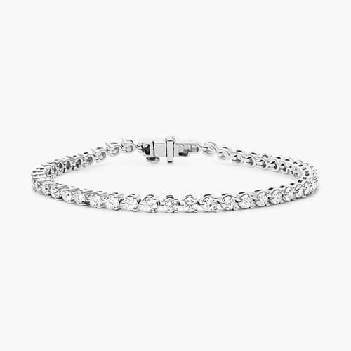 14K White Gold Three Prong Lab Created Diamond Tennis Bracelet (10.00 CTW - F-G / VS2-SI1)