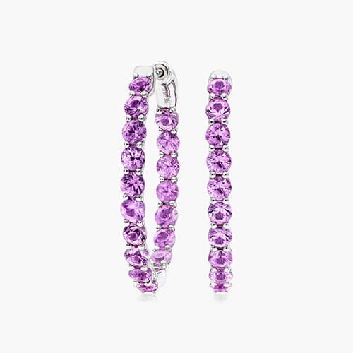 Amethyst Hoop Earrings