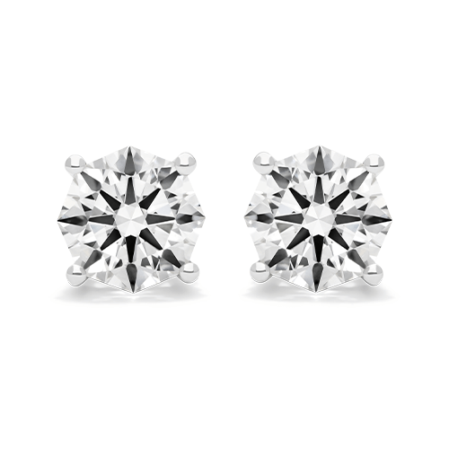 Four Prong Round Brilliant Lab Created Diamond Stud Earrings