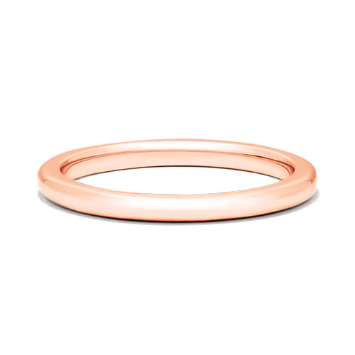 14k Rose Gold Slightly Rounded Wedding Ring