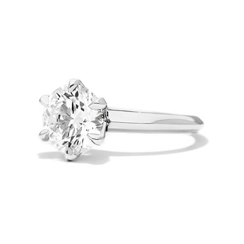 14K White Gold Presentation Solitaire (Six Prong)