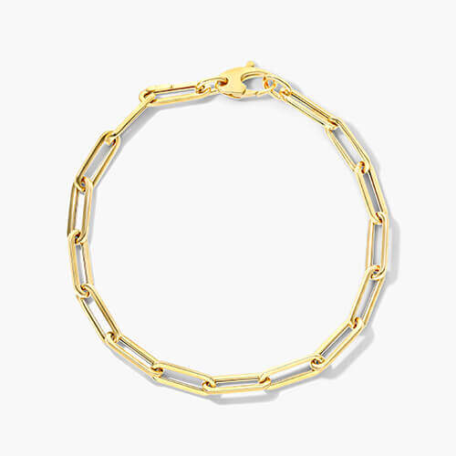 14k Yellow Gold 4.2mm Statement Paperclip Bracelet