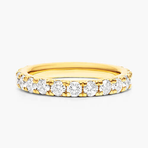 14k Yellow Gold French Pavé Diamond Eternity Ring