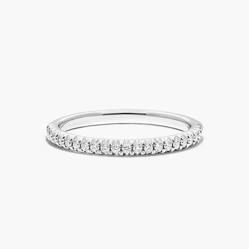 14K White Gold Flush Fit Pavé Wedding Ring