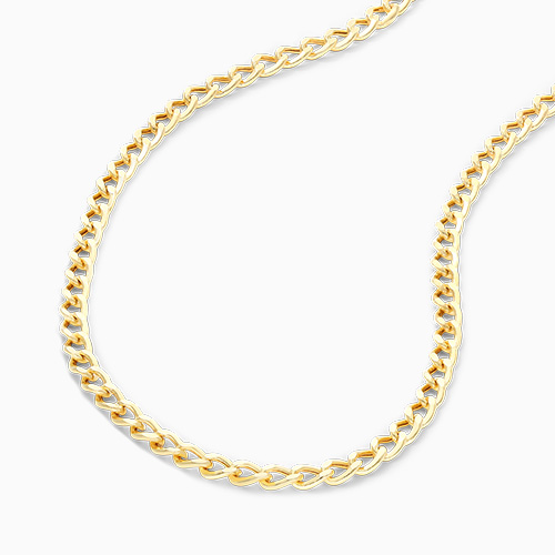 14K Yellow Gold 2.7mm Curb Chain Choker Necklace