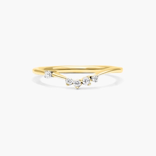 Yellow Gold Scattered Blooms Diamond Wedding Ring