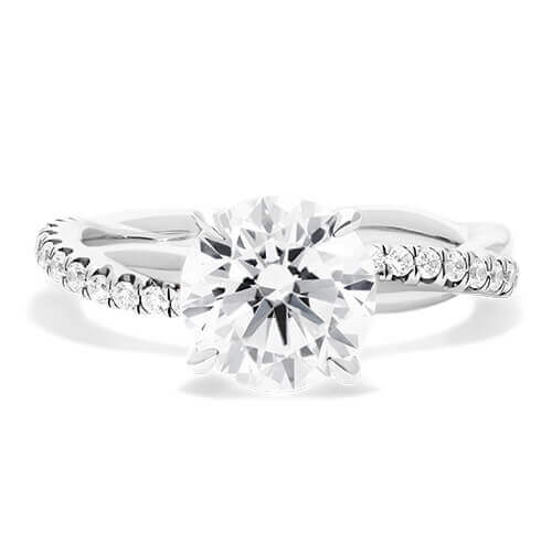 14K White Gold Pavé Rope Engagement Ring