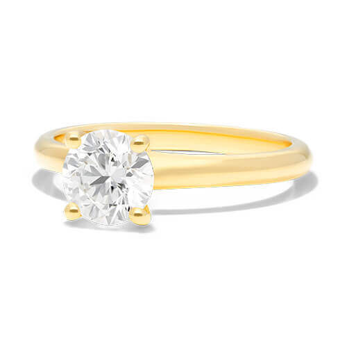 14K Yellow Gold Contour Engagement Ring