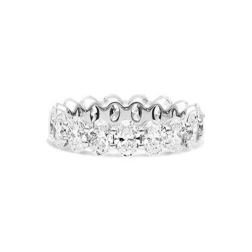 14K Yellow Gold Oval Cut Diamond Eternity Ring