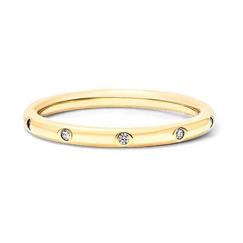 Diamond Station Stackable Ring