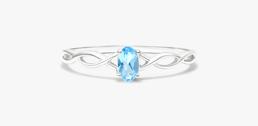 Blue topaz infinity ring 