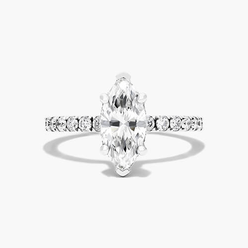 Crown Hidden Pavé Halo Engagement Ring