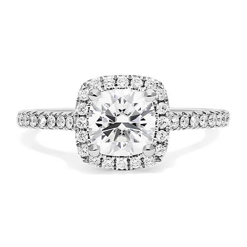 Pave Cushion Cut Diamond Ring